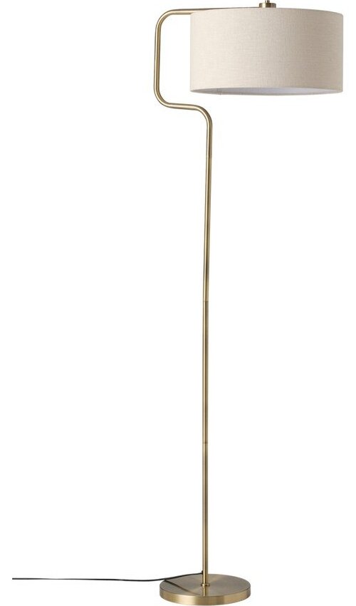 Krémová/v mosazné barvě látková stojací lampa (výška 160 cm) Josho – Ellos Home Ellos Home