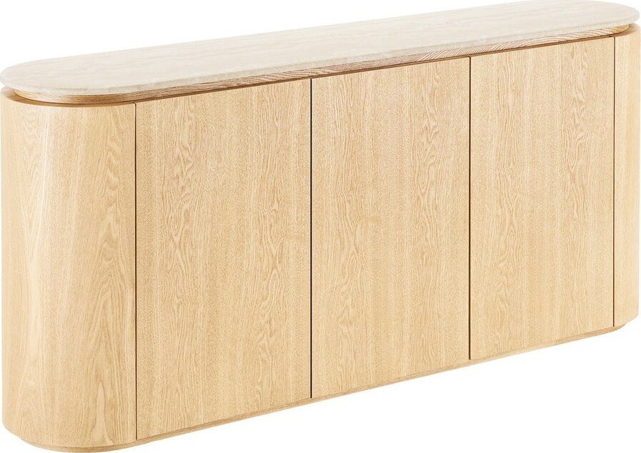 Krémová/v přírodní barvě komoda v dekoru jasanu 180x85x40 cm Larvik – House Nordic House Nordic