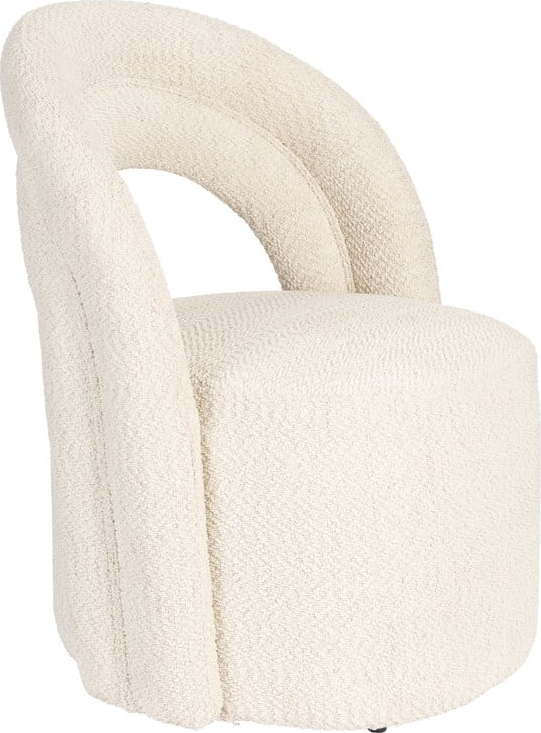 Krémové otočné křeslo z textilie bouclé Seina – Dutchbone Dutchbone