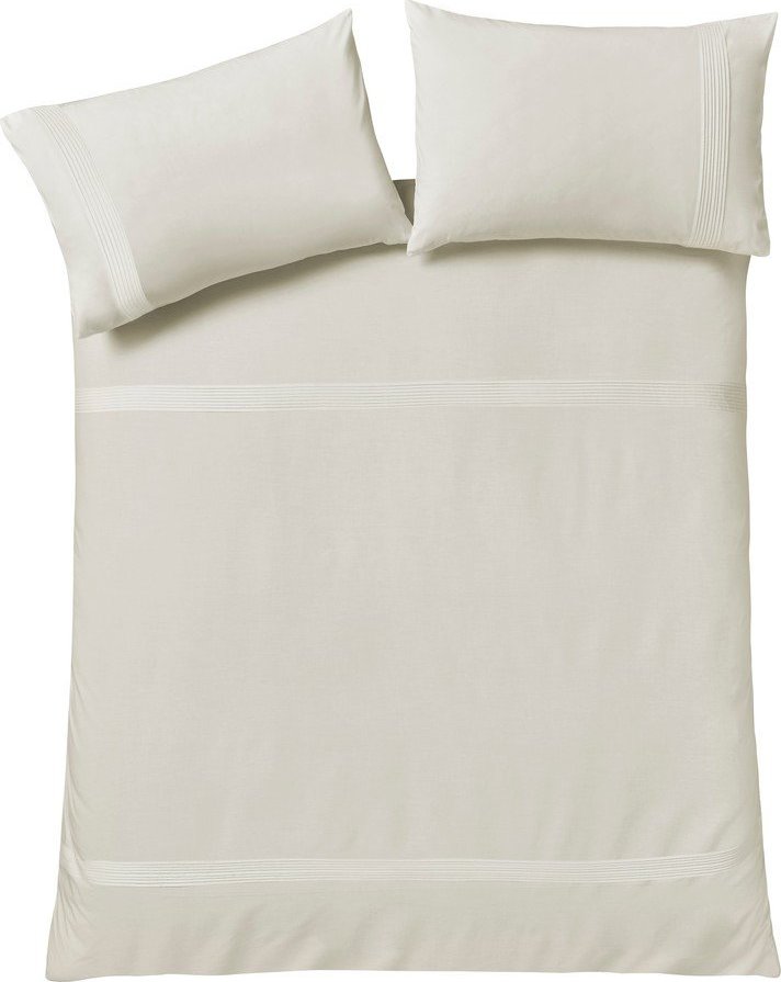 Krémové povlečení na dvoulůžko 200x200 cm Pintuck Easy Iron Percale – Catherine Lansfield Catherine Lansfield