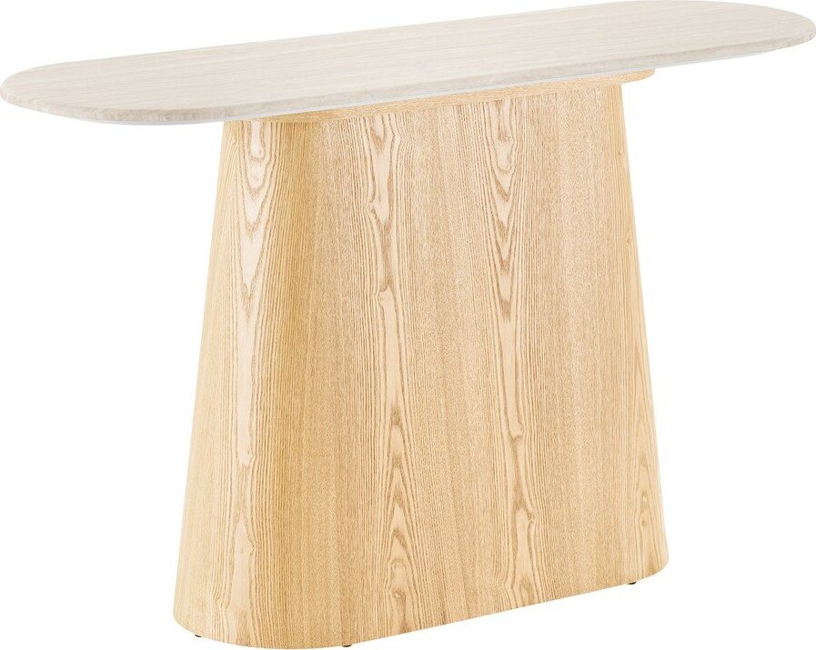 Krémový/v přírodní barvě konzolový stolek s deskou z kamene 40x130 cm Larvik – House Nordic House Nordic