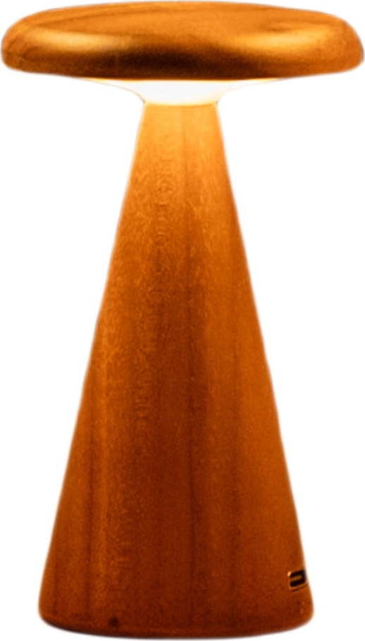 LED stolní lampa v přírodní barvě s dřevěným stínidlem (výška 14 cm) Sylva – Gingko Gingko