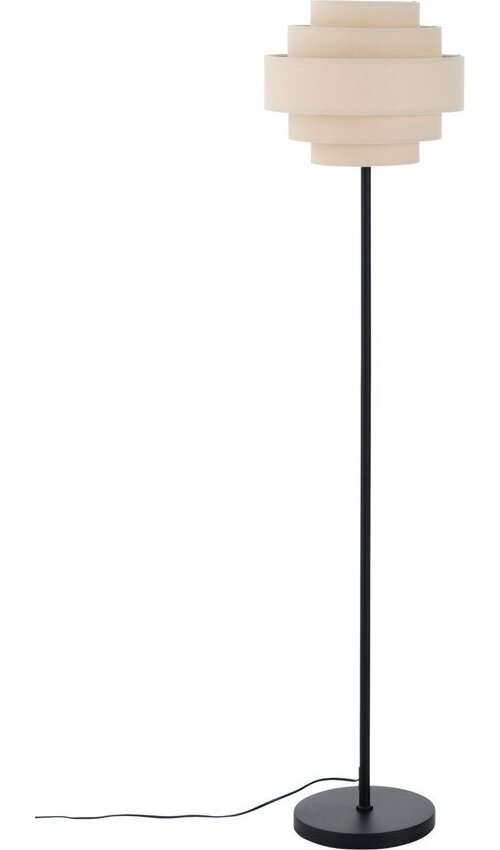 Matně černá/béžová látková stojací lampa (výška 145 cm) Miguel – Ellos Home Ellos Home