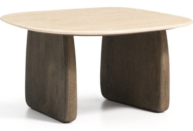 Odkládací stolek s deskou z kamene 70x71 cm Pirita – Kave Home Kave Home