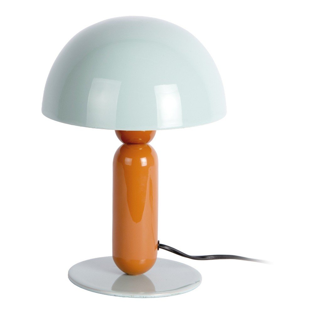 Oranžová/šedomodrá kovová stolní lampa (výška 30 cm) Firenze round – Leitmotiv Leitmotiv