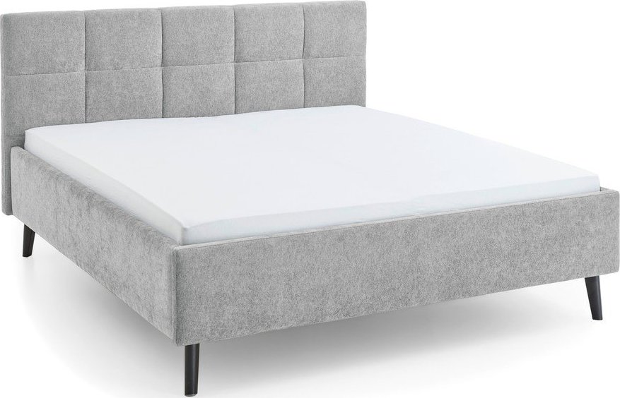 Šedá čalouněná dvoulůžková postel s úložným prostorem s roštem 180x200 cm Nova – Meise Möbel Meise Möbel