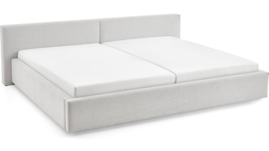 Šedá čalouněná dvoulůžková postel s úložným prostorem s roštem 200x240 cm Cube – Meise Möbel Meise Möbel