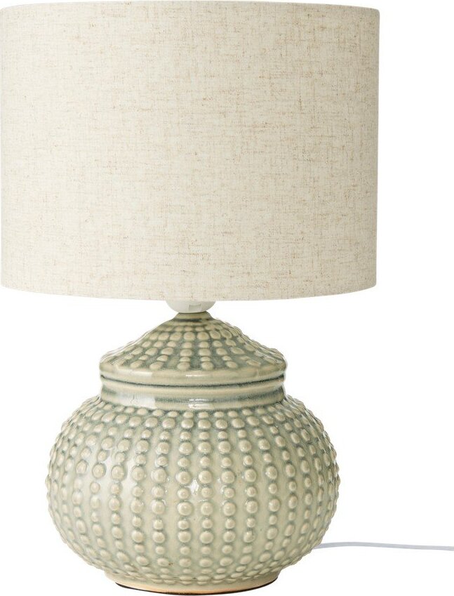 Šedá/béžová lněná stolní lampa (výška 39 cm) Niko – Ellos Home Ellos Home