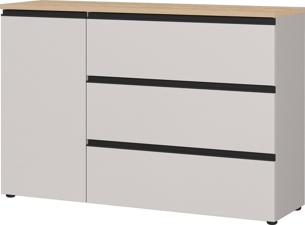 Šedobéžová/ve světle přírodní barvě komoda 135x91x41 cm Cormano – Germania Germania