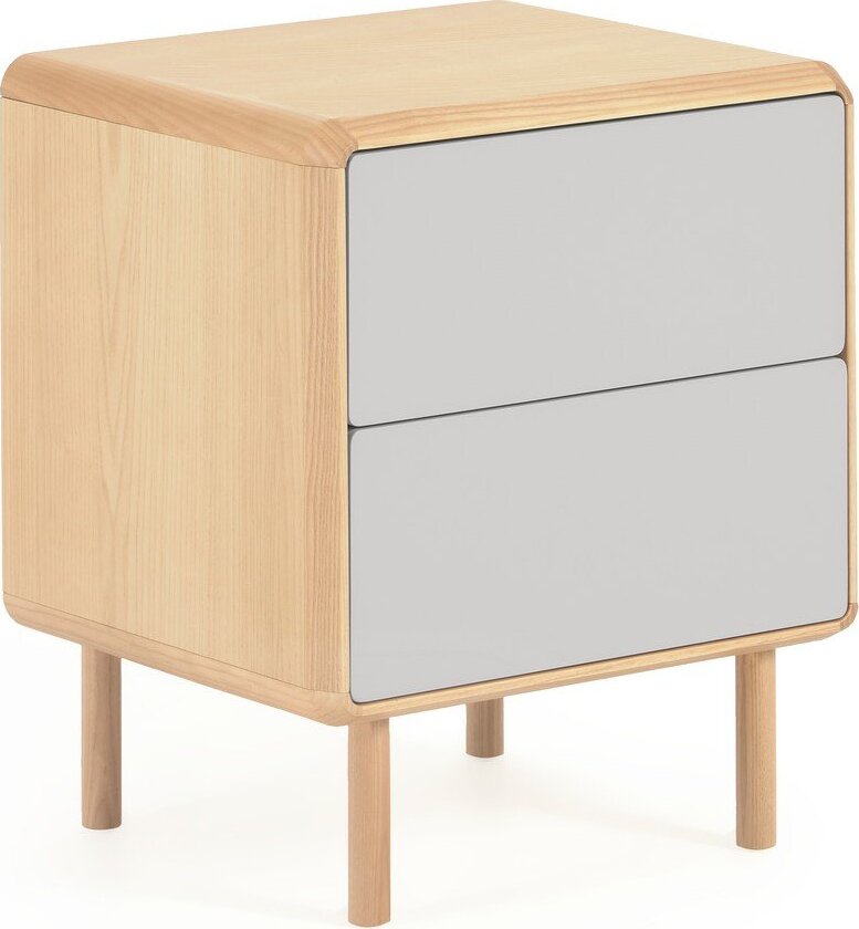 Šedý/v přírodní barvě noční stolek Anielle – Kave Home Kave Home