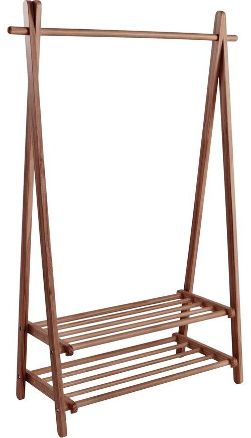 Stojan na oblečení z borovicového dřeva v tmavě přírodní barvě 100x150x41 cm Cole – Jotex Jotex