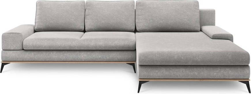 Světle šedá rozkládací/s úložným prostorem rohová pohovka (pravý roh/s lenoškou) Planet - II. jakost – Windsor & Co Sofas Windsor & Co Sofas