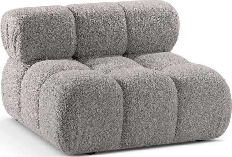 Světle šedý modul pohovky z textilie bouclé (středový díl) Bellis – Micadoni Home Micadoni