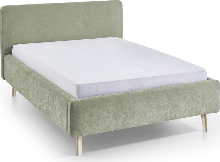 Světle zelená čalouněná dvoulůžková postel bez roštu 140x200 cm Mattis – Meise Möbel Meise Möbel