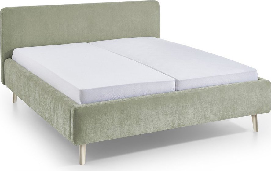 Světle zelená čalouněná dvoulůžková postel s roštem 180x200 cm Mattis – Meise Möbel Meise Möbel