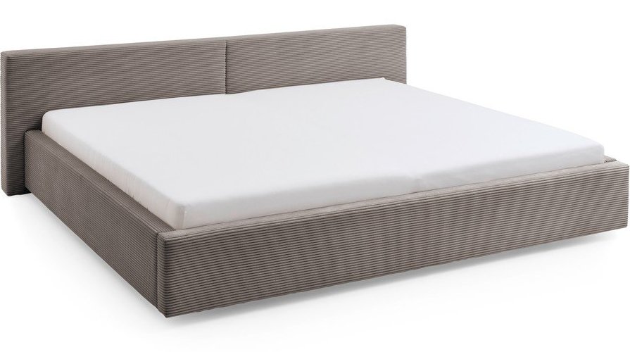 Taupe čalouněná dvoulůžková postel s úložným prostorem s roštem 200x240 cm Cube – Meise Möbel Meise Möbel