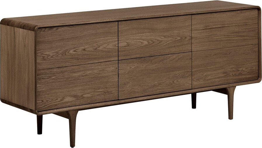 Tmavě hnědá komoda v dekoru dubu 180x75x45 cm Darwin – House Nordic House Nordic