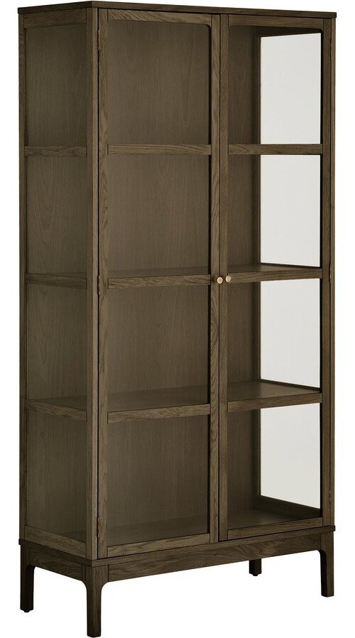 Tmavě hnědá vitrína v dekoru dubu 90x180x40 cm Zamora – House Nordic House Nordic
