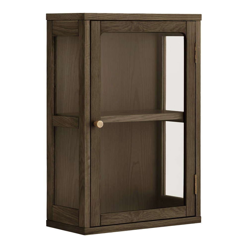 Tmavě hnědá závěsná vitrína v dekoru dubu 40x60x20 cm Zamora – House Nordic House Nordic