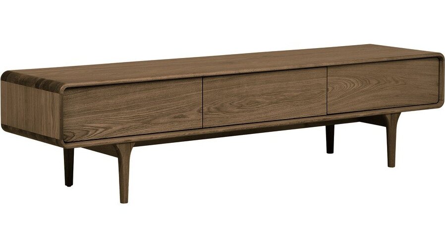 Tmavě hnědý TV stolek v dekoru dubu 180x45x45 cm Darwin – House Nordic House Nordic