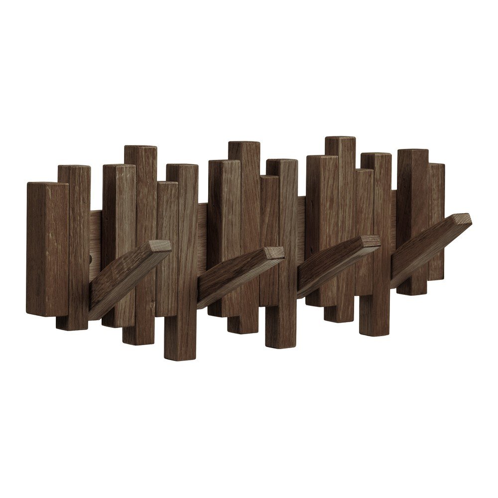 Tmavě hnědý nástěnný věšák z dubového dřeva 40 cm Caltra – House Nordic House Nordic