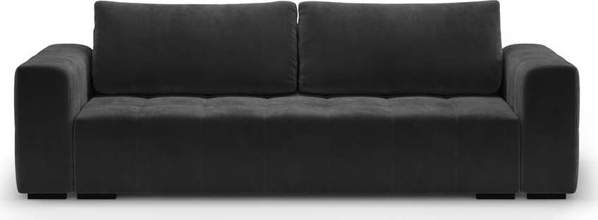 Tmavě šedá sametová rozkládací/s úložným prostorem pohovka 250 cm Luca - II. jakost – Milo Casa Milo Casa
