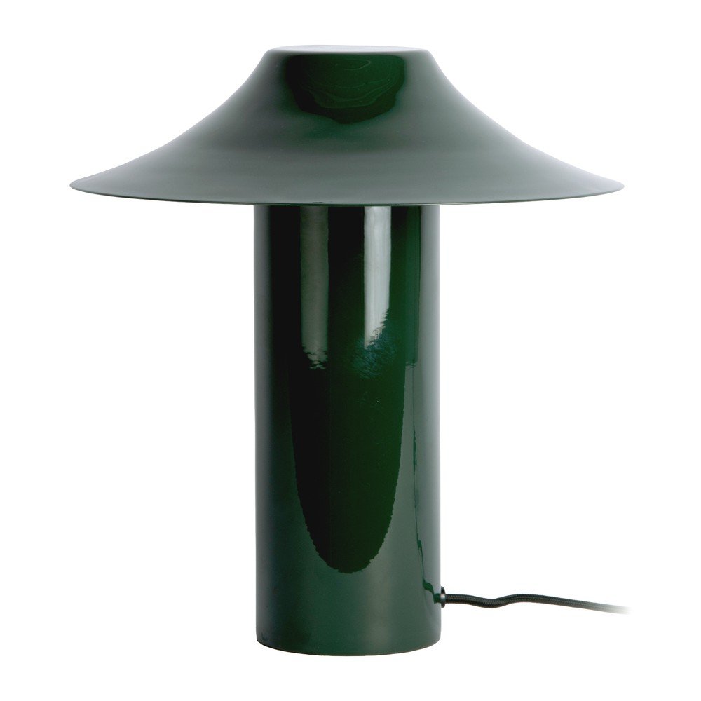Tmavě zelená kovová stolní lampa (výška 32 cm) Catania Trapeze – Leitmotiv Leitmotiv