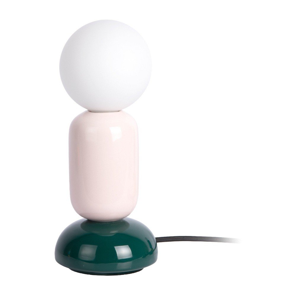Tmavě zelená/světle růžová keramická stolní lampa (výška 27 cm) Firenze Tube – Leitmotiv Leitmotiv