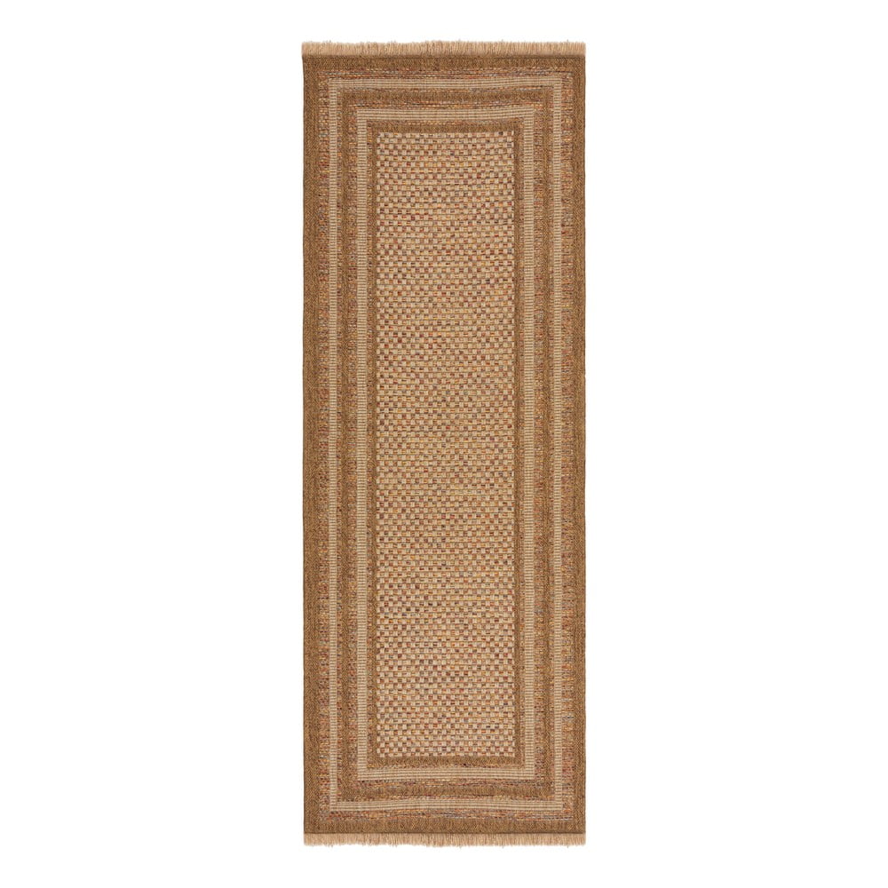 Venkovní běhoun v přírodní barvě 80x230 cm Layla Border – Flair Rugs Flair Rugs