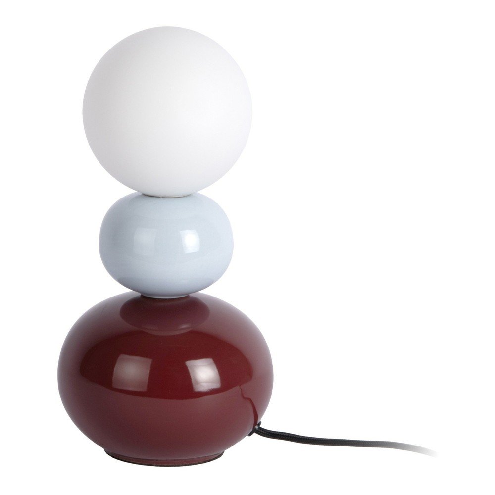 Vínová/světle modrá keramická stolní lampa (výška 26 cm) Firenze Pellet – Leitmotiv Leitmotiv