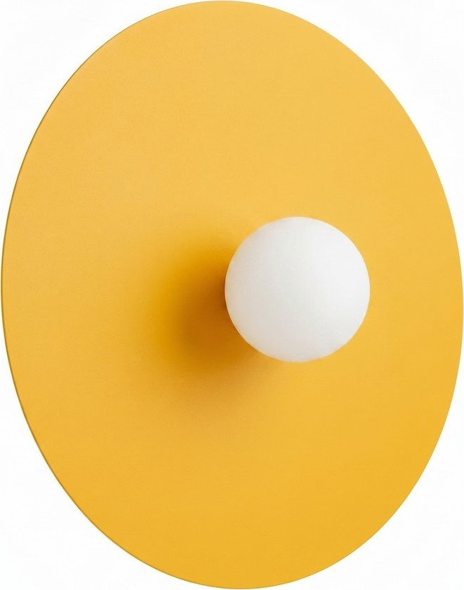 Žluté kovové nástěnné svítidlo ø 50 cm AKE – Thoro Thoro
